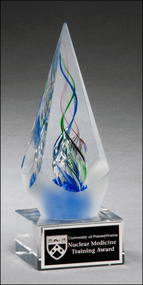 Arrow Shaped Art Glass with Frosted Glass Accent