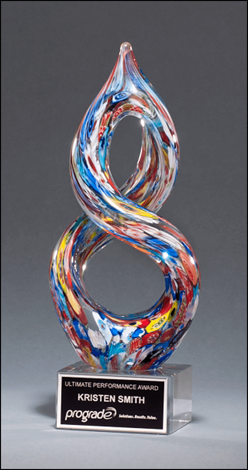 Helix-Shaped Multi-Color Art Glass Success
