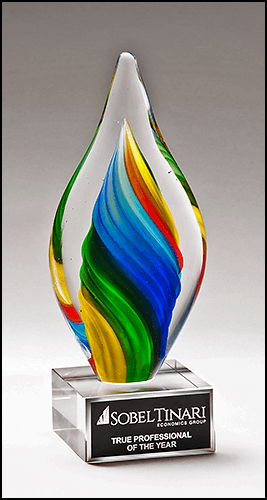 Rainbow Colored Twist Art Glass