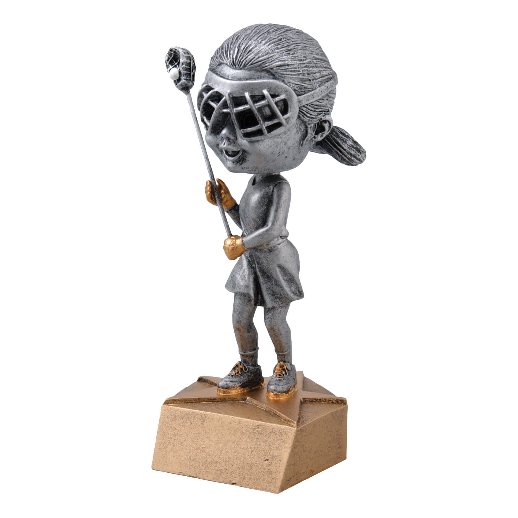 Female Lacrosse Bobblehead Resin