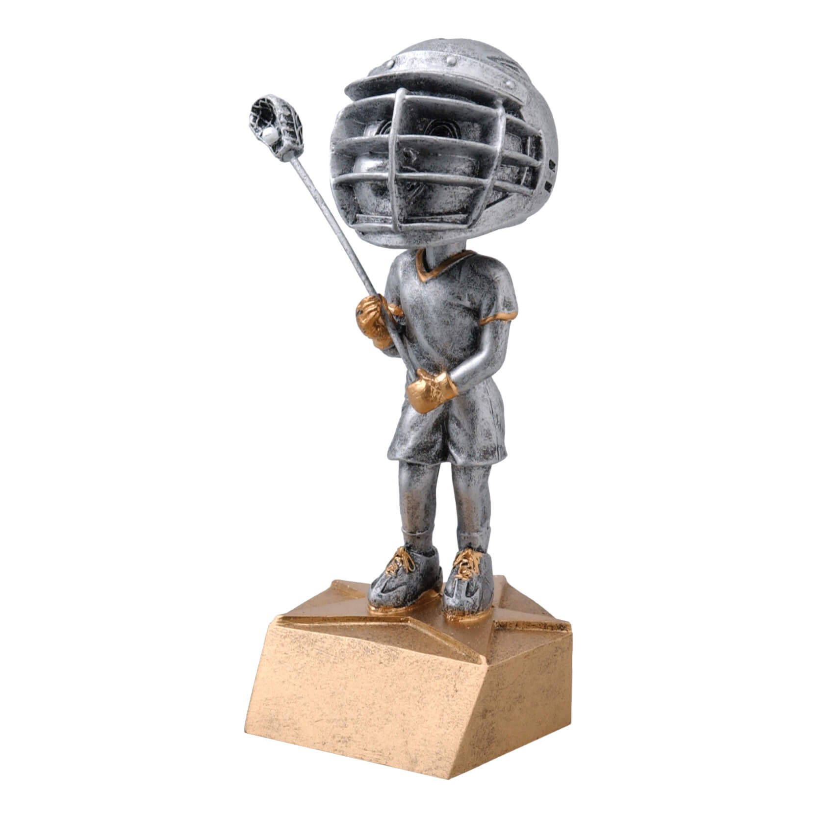 Male Lacrosse Bobblehead Resin