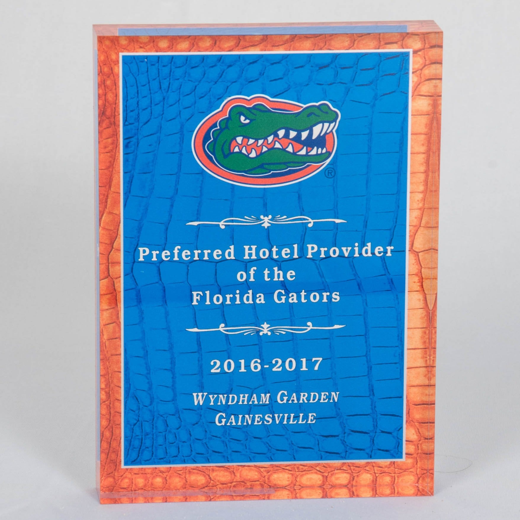 Orange and Blue Gator Skin Acrylic