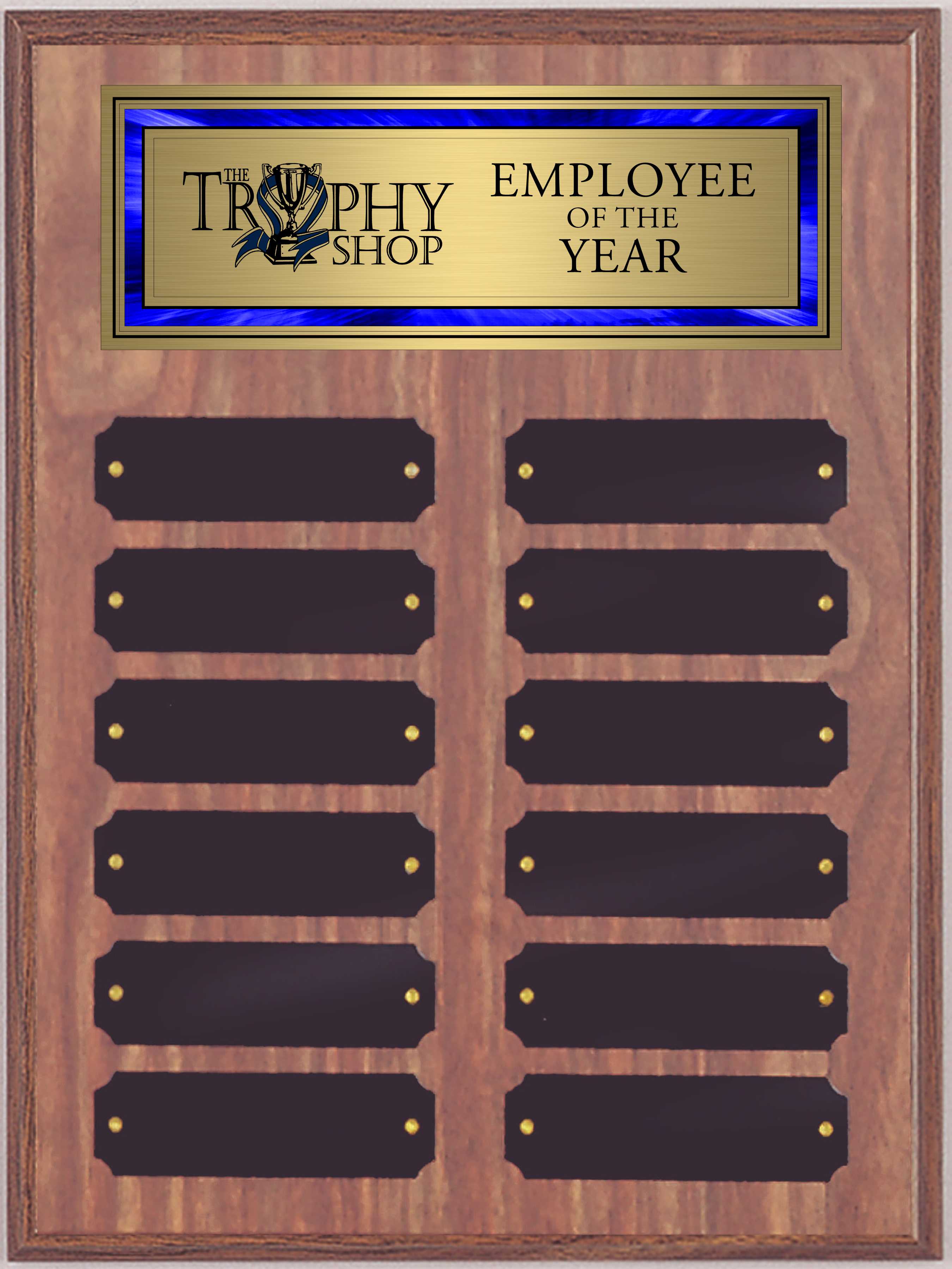 Walnut Perpetual Plaque with Black Plates