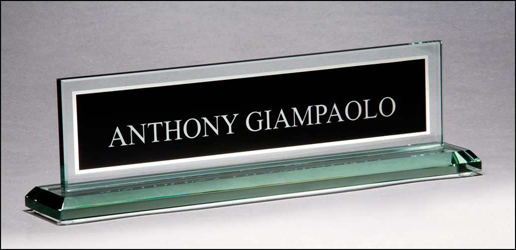 Jade Glass Name Plate
