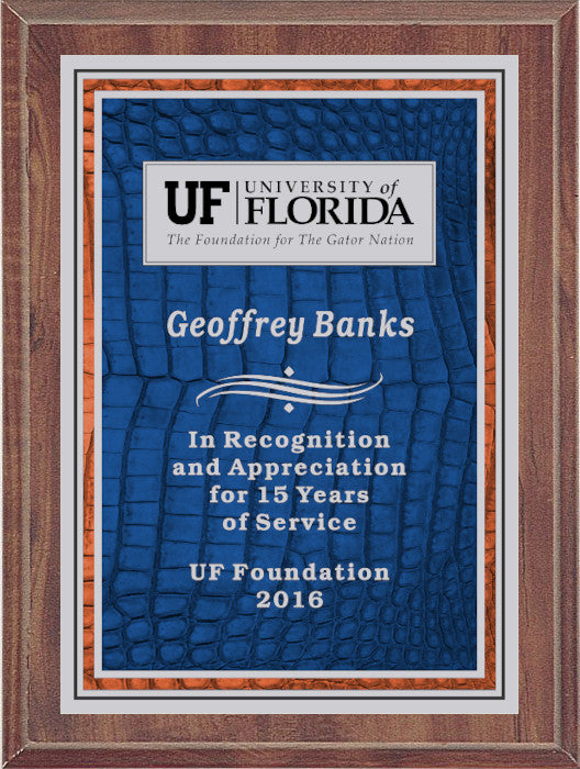 Blue Gator Skin with Orange Border on silver