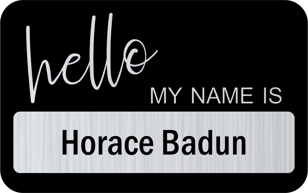 Silver Hello My Name Is Nametag