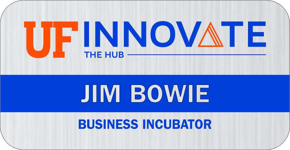 Silver Blue Stripe Nametag