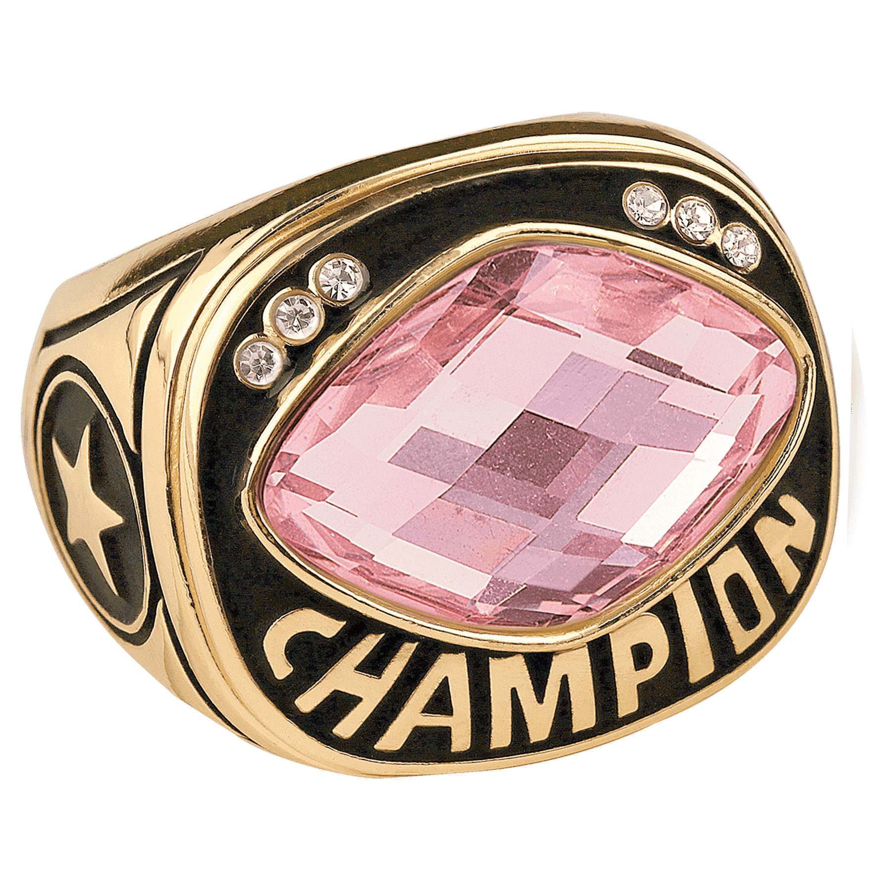 Colored Glass Championship Ring Pink - Main Image
