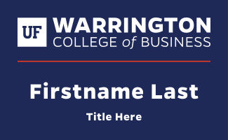 Warrington Name tag with name on one line and title below name